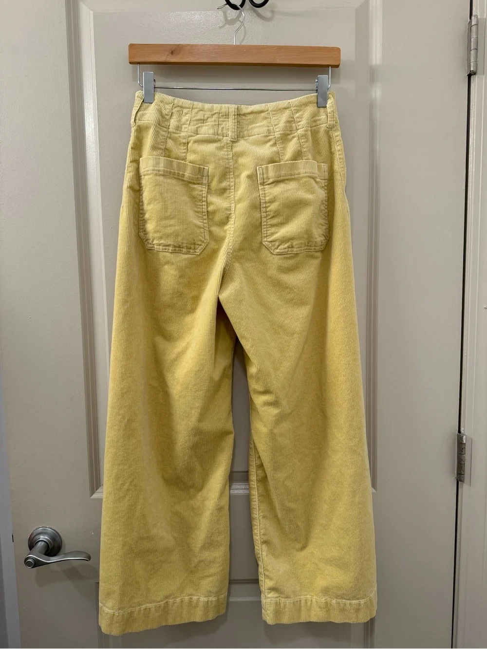 Maeve Anthropologie The Colette Wide Leg Pant in Soft Yellow Corduroy Size 29